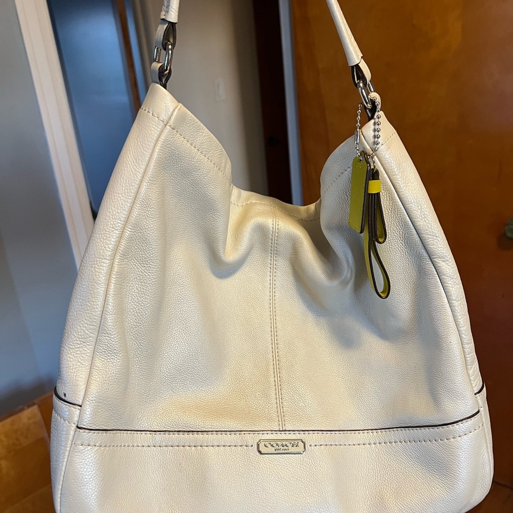 Coach Ivory Leather Hobo Bag